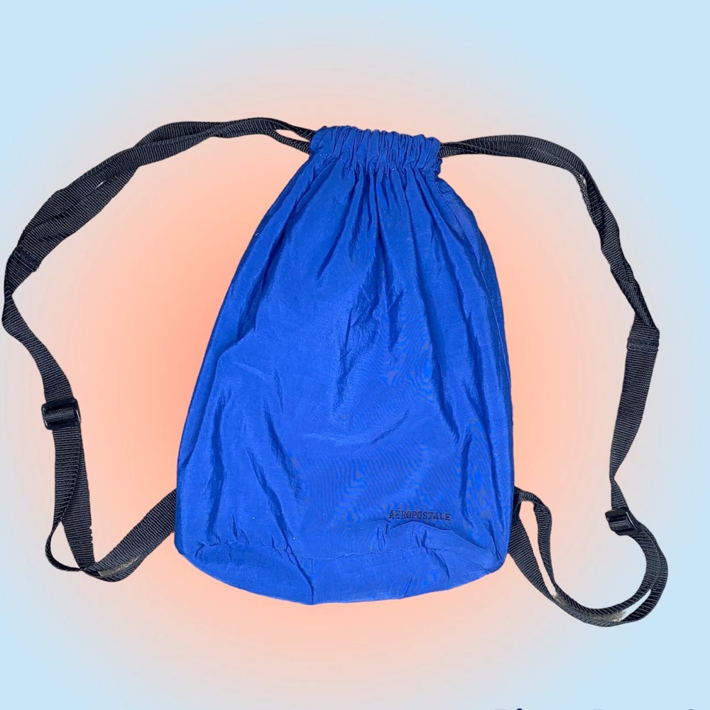 Aeropostale Blue Draw Sting Backpack